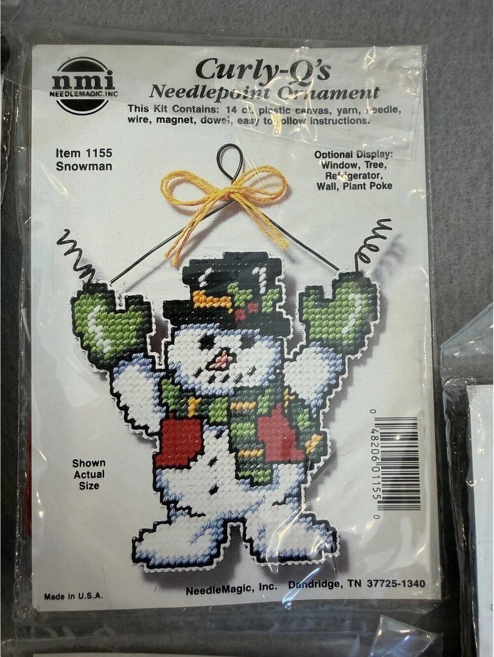 Curly-Q’s Needlepoint Ornament Kits  Plastic Canvas Set Of 5 New Sealed